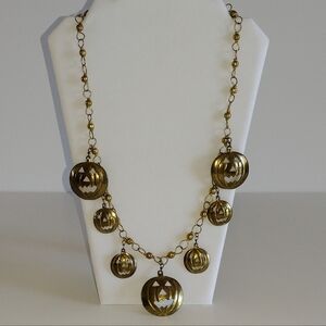 Brass Jack-o-Lantern Necklace